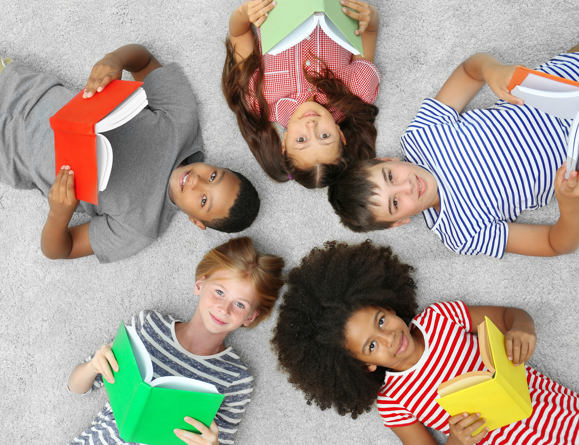 Kids Reading Books at Home